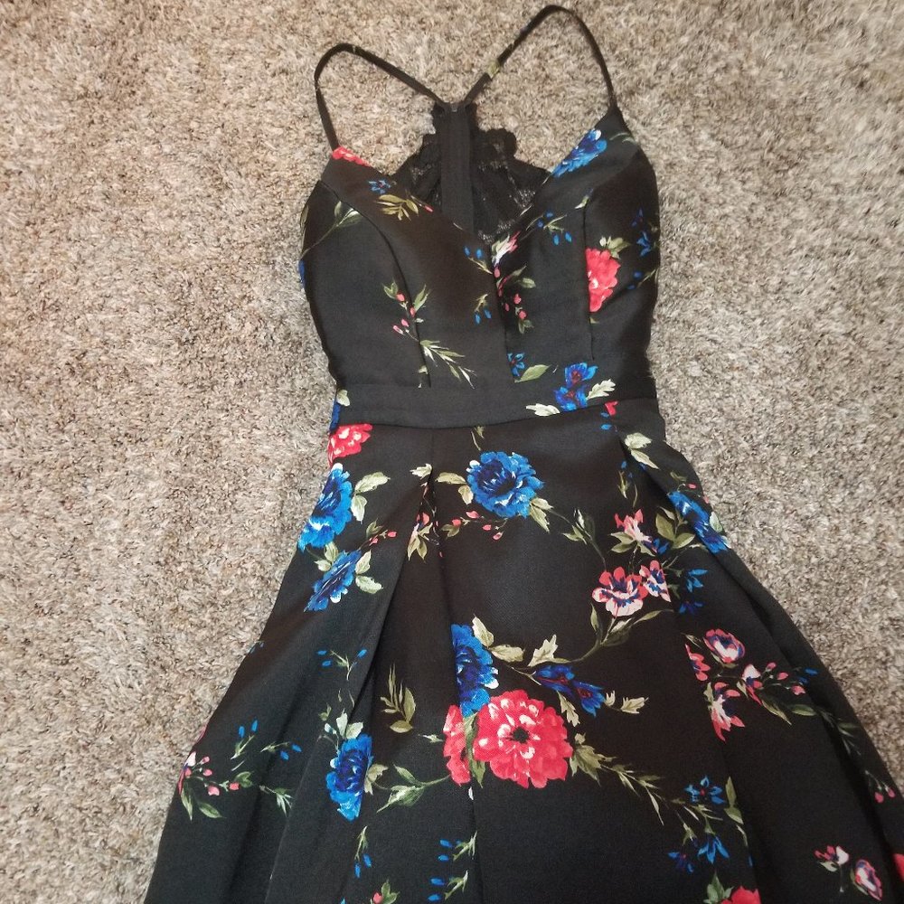 Black Floral Formal Dress